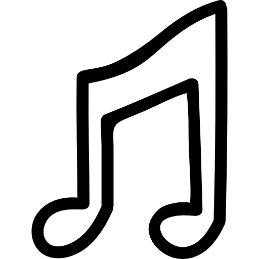 Musical Note Hand Drawn Outline