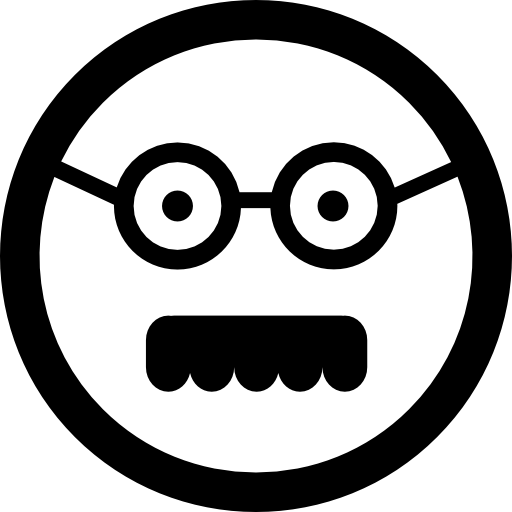 Male Square Face With Glasses And Mustache Icons Free Download