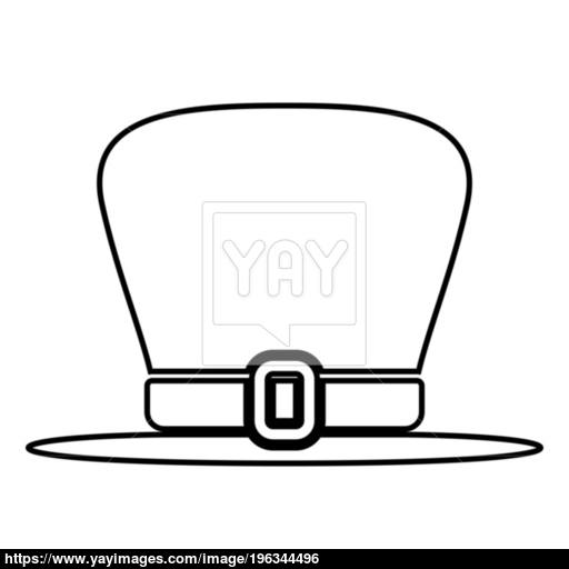 Hat Leprechaun Icon Black Color Illustration Flat Style Simple