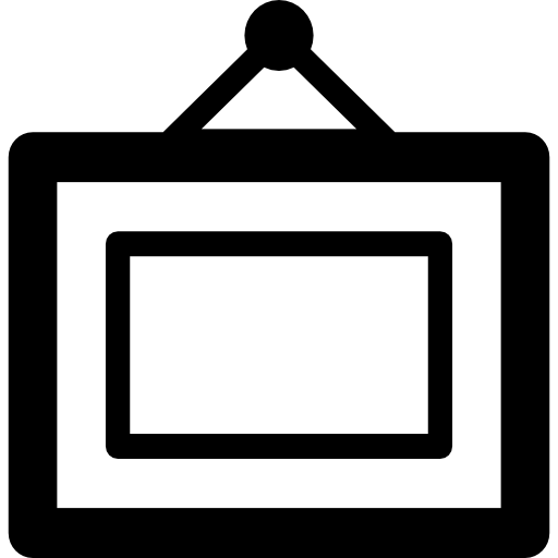 Picture Frame Hanged From A Nail Icons Free Download