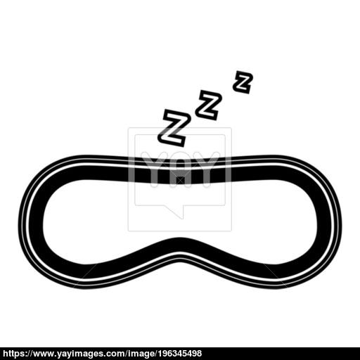 Mask For Sleep Icon Black Color Illustration Flat Style Simple