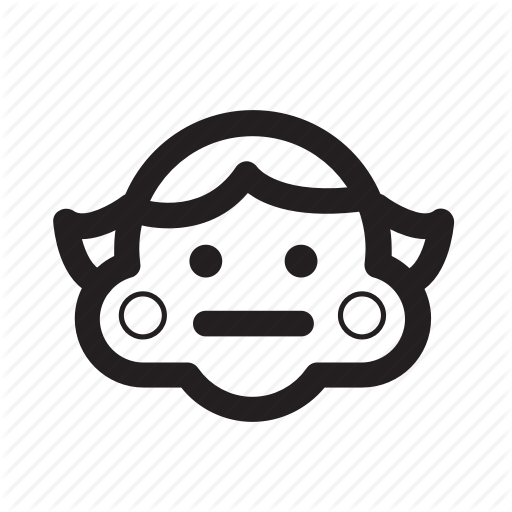 Bw, Confused, Emoticon, Face, Girl, Rosycheeks, Worried Icon