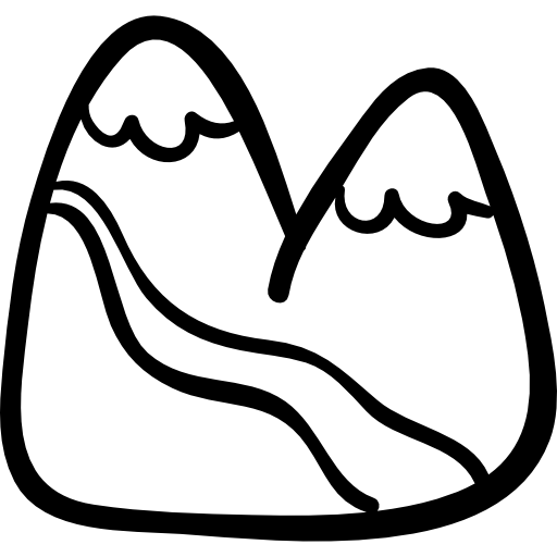 River On Mountains Hand Drawn Natural Place