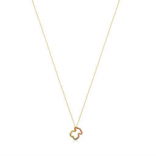 Gold Icon Necklace With Gemstones
