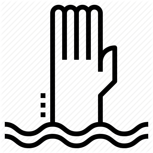 Drown, Hand, Help, Need, Rescue, Submerge Icon