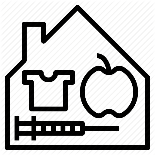 Accommodation, Basic, Clothes, Food, Human, Medicine, Need Icon