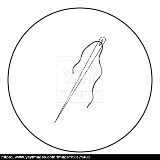 Needle The Black Color Icon In Circle Or Round Vector