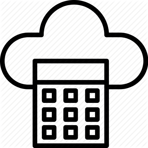 Calculator, Cloud, Cloud Computing, Network, Storage Icon