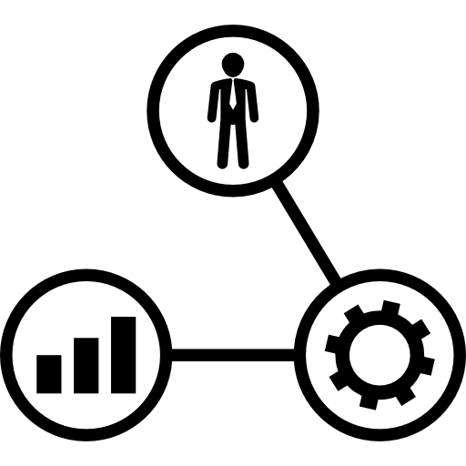 Human Linked To Cogwheel And Graphs Icons Free Download