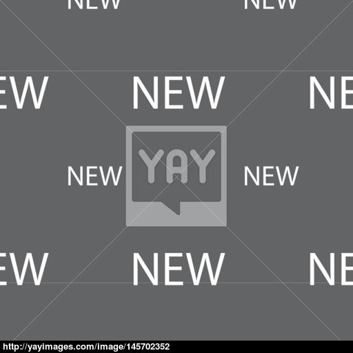 New Sign Icon Arrival Button Symbol Seamless Pattern On A Gray