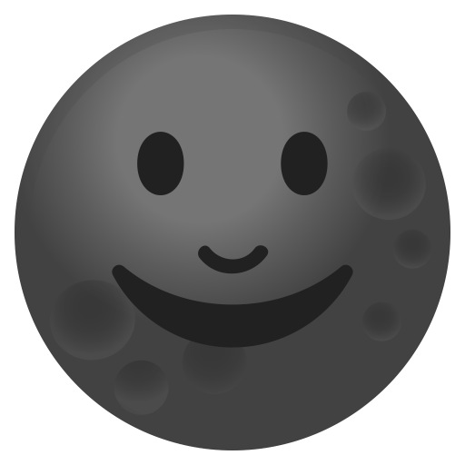New Moon Face Icon Noto Emoji Travel Places Iconset Google