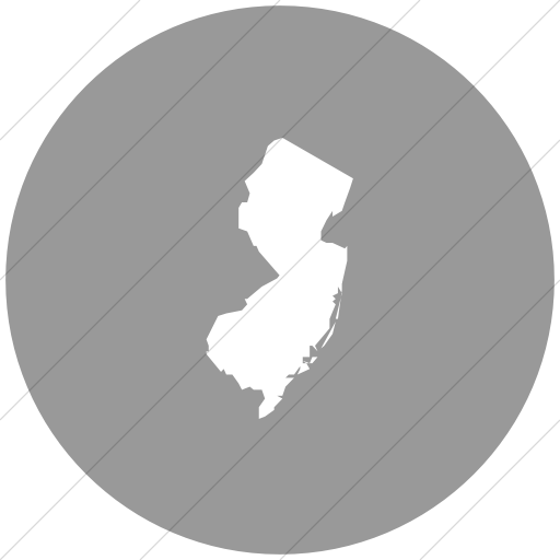 Flat Circle White On Light Gray Us States New Jersey Icon
