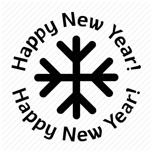 Celebrate, Happy New Year, New Years Eve, Round Sticker, Snowflake