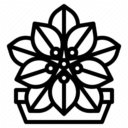 Christmas, Floral, Flower, Poinsettia, Red Icon