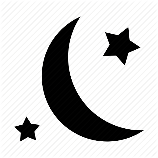 Moon, Night, Night Sky, Stars Icon