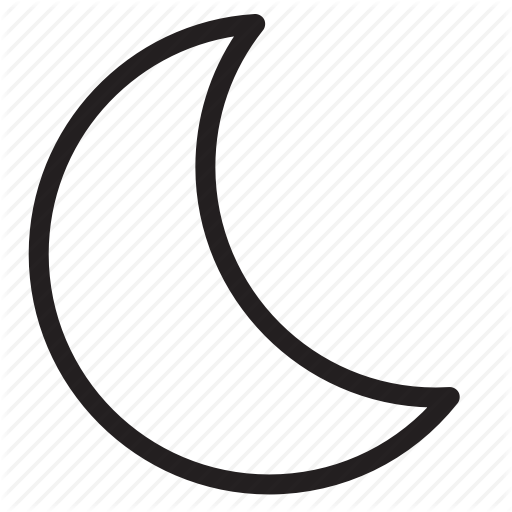 Crescent, Moon, Night Icon