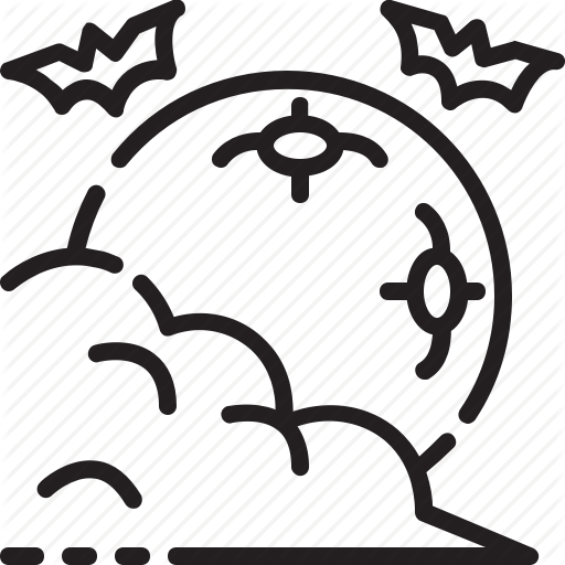 Bat, Cloud, Halloween, Horror, Moon, Night, Nightmare Icon