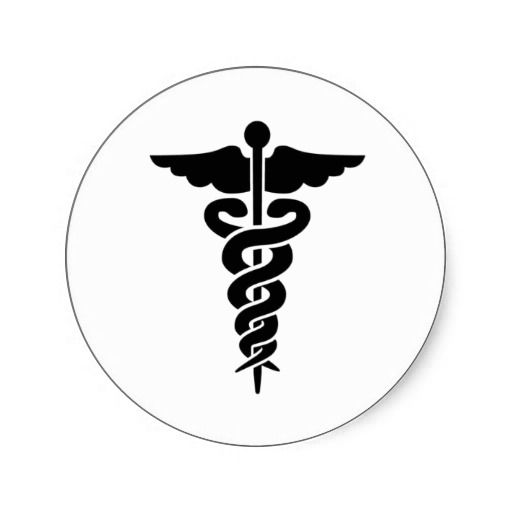 Medical Symbol Caduceus Classic Round Sticker