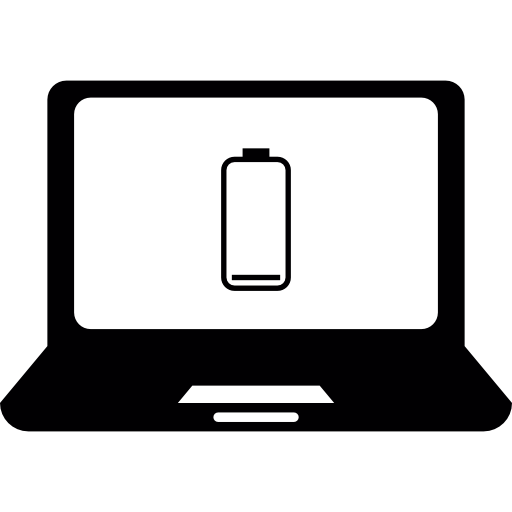 Laptop Computer Screen Displaying No Battery Icons Free Download