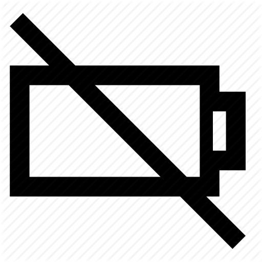 Battery, Charging, Empty, Level, No Battery, Not Allowed, Status Icon