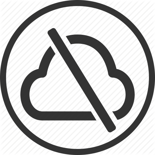 Circle, Cloud, Data, Network, No Connection Icon