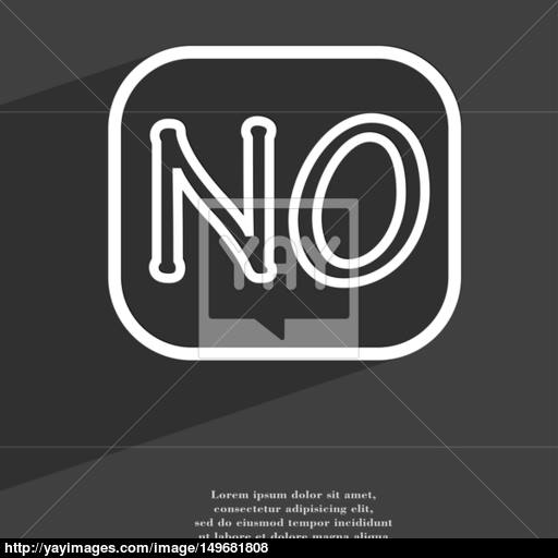 No Norway Translation Icon Symbol Flat Modern Web Design With Long