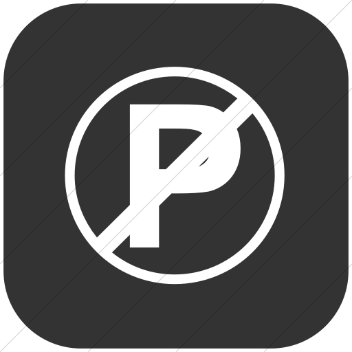 Flat Rounded Square White On Dark Gray Classica No