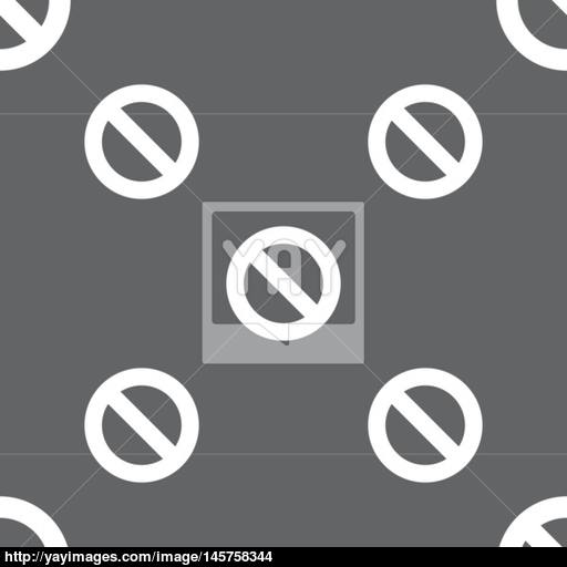 Stop Sign Icon Prohibition Symbol No Sign Seamless Pattern