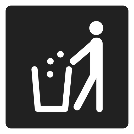 Man Throwing Trash Square Icon