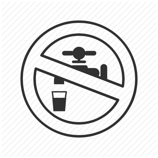 No Tap Water, Non Drinkable Water, Non Potable Water Symbol, Water