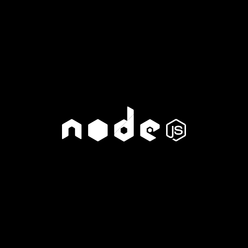 Flat Square White On Black Raphael Node Js Icon
