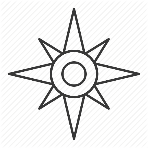 Compass, North Star, Sea, Star Icon