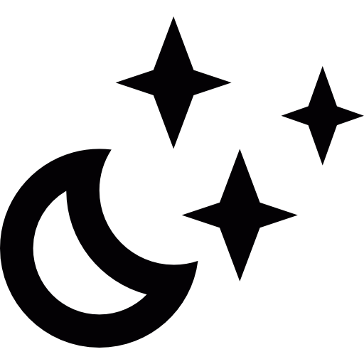 Night, Space, Astrology, Light, Lunar, Nature, Star Icon