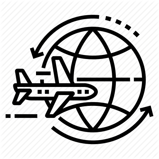 Flight, Globe, Plane, Round Trip, Tourism, Travel, World Icon