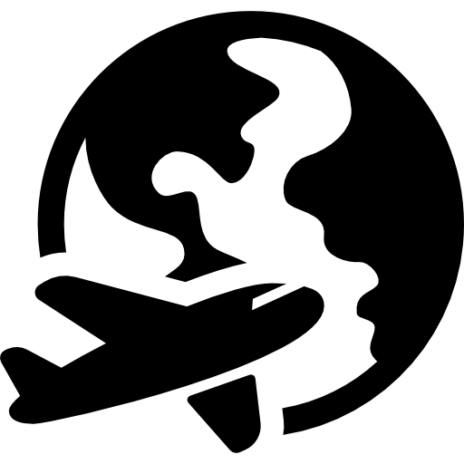 Airplane Around Earth Icons Free Download