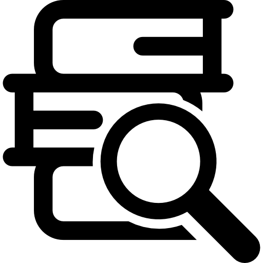 Stack Of Books And Magnifier Icons Free Download