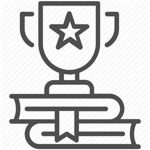 Books, Cup, First Position, First Prize, First Rank, Number Icon