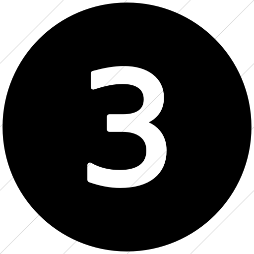 Flat Circle White On Black Alphanumerics Number Icon