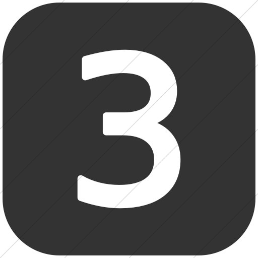 Flat Rounded Square White On Dark Gray Alphanumerics