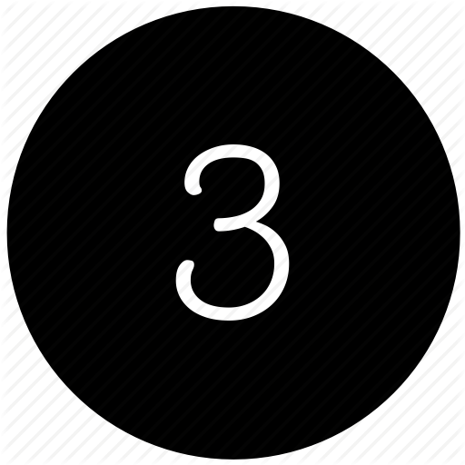 Keyboard, Number, Round, Three Icon