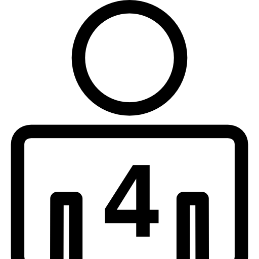 Four Persons Or Person Number Symbol