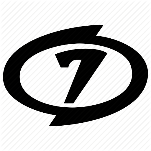 Emblem, Number, Round, Seven, Sign Icon