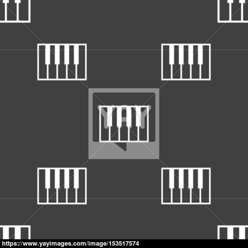 Piano Key Icon Sign Seamless Pattern On A Gray Background Vector