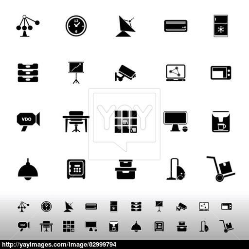 General Office Icons On White Background Vector