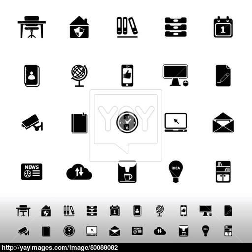 Home Office Icons On White Background Vector