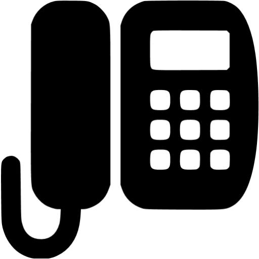 Black Office Phone Icon