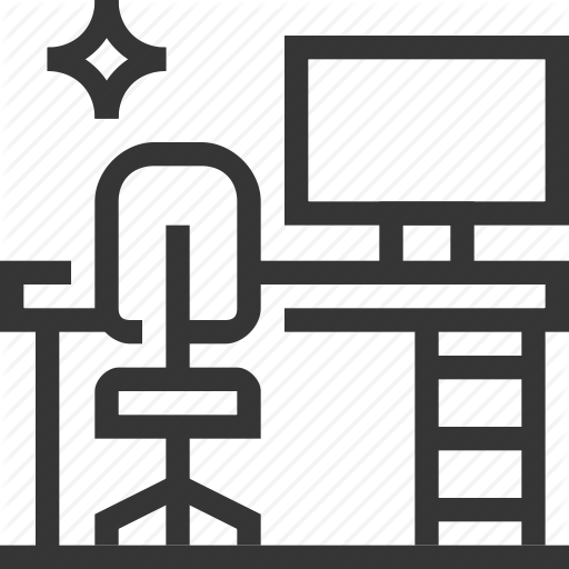 Chair, Cleaning, Computer, Desk, Office Space, Working Icon