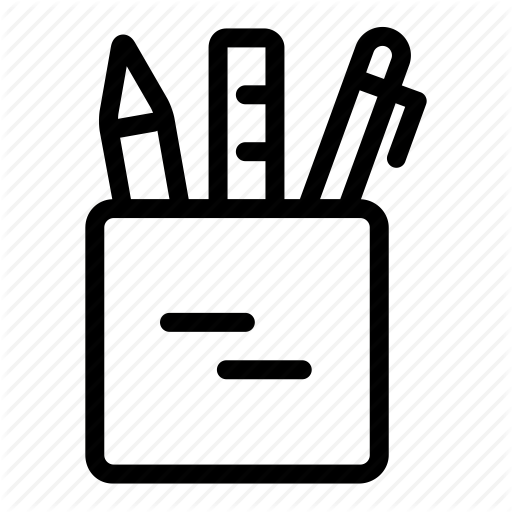 Drawing, Holder, Liner, Office, Pen, Pencil, Stationery Icon