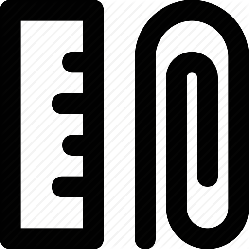 Office Supplies, Paper Clip, Ruler, Scale, Stationery Icon