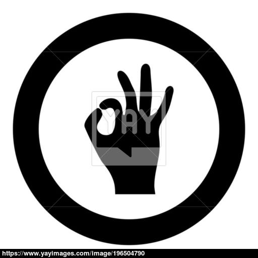 The Sign Perfectly Shows The Hand The Black Color Icon In Circle